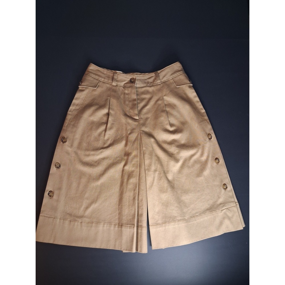 Vintage D&G Dolce And Gabbana Midi Cotton Tan Beige Culottes Rare Trim Tailored